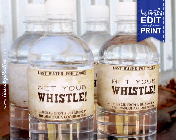Australia Outback Water Bottle Labels - INSTANT DOWNLOAD - Printable Rustic, Bush, Country, Party Birthday Decorations, Aussie Decor Il_570xn