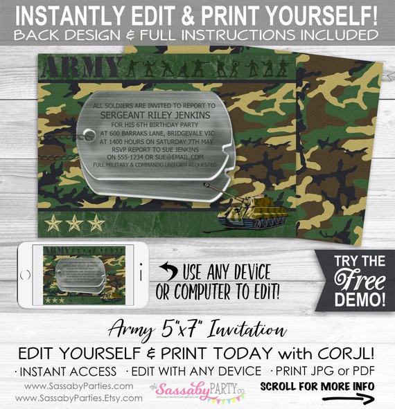 12 Best Photos Of Free Printable Camouflage Birthday