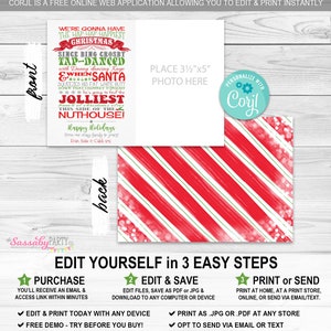 Christmas Vacation Funny Card, Clark Griswold Quote, Censored, Upload Photo, Picture, Instant Download, Print Yourself, Printable, Xmas, Greeting Message, Edit Text, Editable