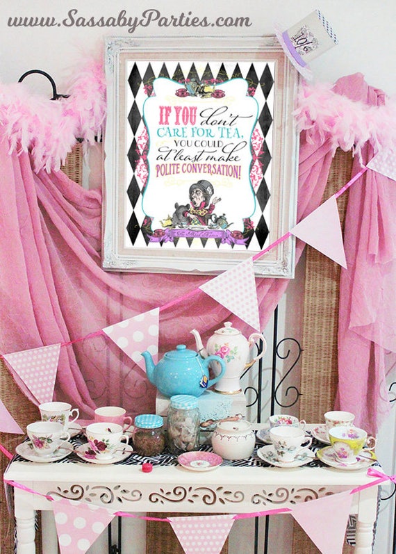 Mad Hatter Tea Party Poster INSTANT DOWNLOAD Printable Alice in