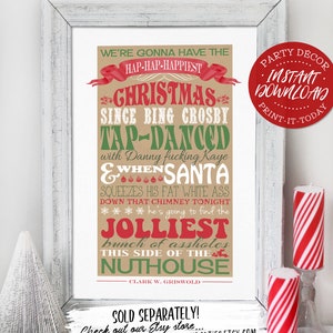 Todd & Margo Weihnachten Poster Set - Weihnachten Urlaub inspiriert - SOFORTIGER DOWNLOAD - Ugly Sweater Style, bedruckbar, Schild, Griswold Familie Bild 5