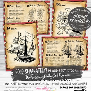 Pirate's Treasure Chest Box - INSTANT DOWNLOAD - Printable, Birthday ...