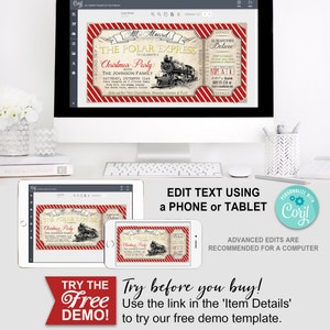 Polar Express Party Invitation, Ticket Invite, Red, Snowflakes, All Aboard, Printable, Print yourself, Birthday Decorations, Christmas, Xmas, Instant Download, Digital File
