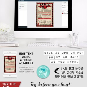 Camping Party Invitation, Red, Lumberjack, Any Age, Tent, Scouts, Summer Camp, Smores, Arrows, Campfire, Compass, Woods, Instant Download, Printable Birthday, Print Yourself