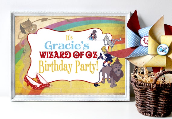 Wizard Of Oz Party Sign Instant Download Diy Editable Etsy