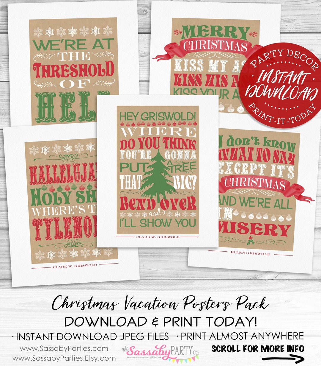 Christmas Vacation Poster Pack - INSTANT DOWNLOAD - Griswold Family ...