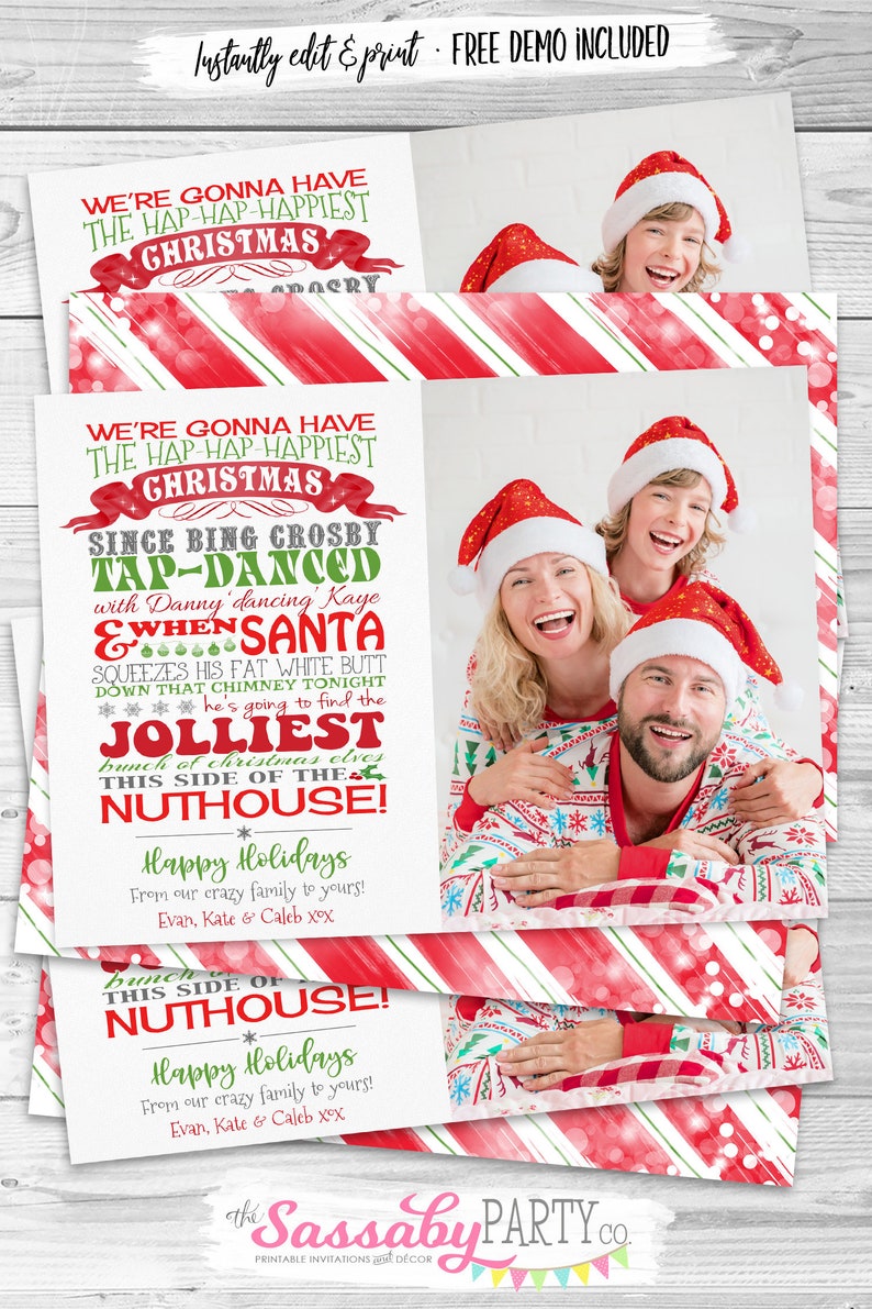 Christmas Vacation Funny Card, Clark Griswold Quote, Censored, Upload Photo, Picture, Instant Download, Print Yourself, Printable, Xmas, Greeting Message, Edit Text, Editable