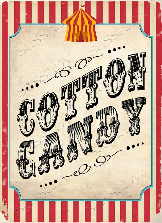 30 Vintage Circus Game/carnival Signs Posters - Aqua Combo