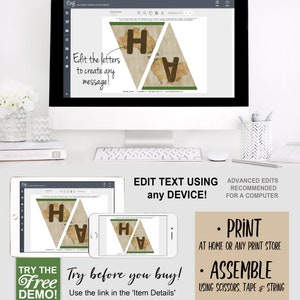 Australian Party Banner, Bunting, Animals, Australia Party, Birthday, Koala, Kangaroo, Aussie, True Blue, Outback, Create Your Own Message, Edit Yourself, Editable, Instant Download, Printable, Print Yourself,