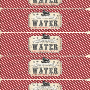 Polar Express Water Bottle Labels, Template Example, Edit Yourself, Printable, All Aboard, Ice Cold Arctic Water, Birthday Decor, Christmas Party decorations, Editable, Print at Home, Instant Download
