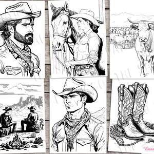 Wild West Cowboy & Cowgirl Coloring Book INSTANT DOWNLOAD - Etsy