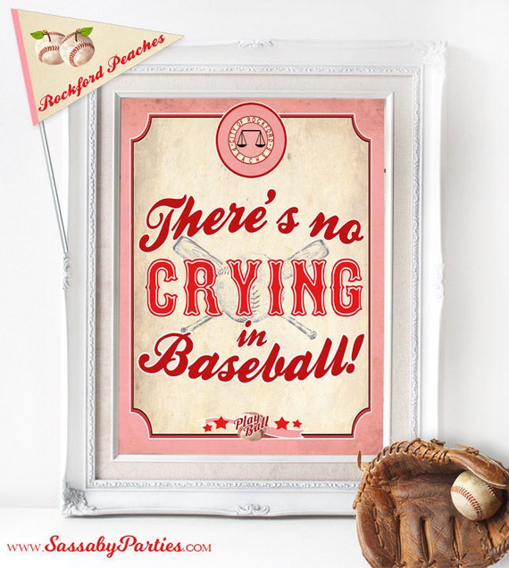 No Crying In Baseball Party Poster Instant Download Rockford