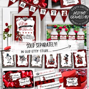 Cartões gigantes da Rainha de Copas - DOWNLOAD INSTANTÂNEO - Imprimíveis, Diário de Junk, Diário, Scrapbooking, Alice no País das Maravilhas, Colagem imagem 5