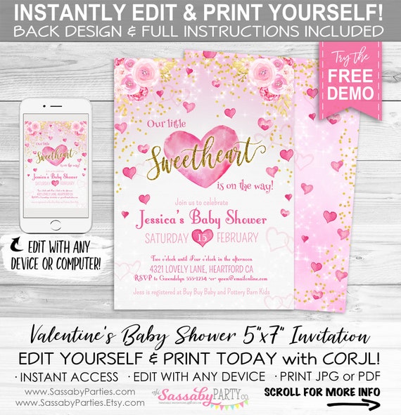 valentines baby shower invitations