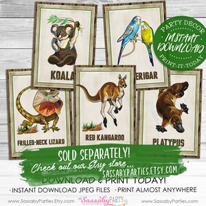 Australian Animals Gift Tags Thank You INSTANT DOWNLOAD Editable & Printable Birthday Party Decorations, Decor, Koala, Kangaroo, Lizard image 5