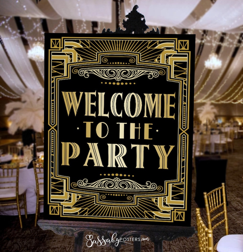 Gatsby Welcome Party Poster - INSTANT DOWNLOAD - Printable, Roaring 20s ...
