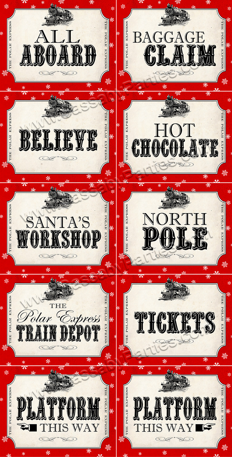 Polar Express Party Signs INSTANT DOWNLOAD Printable Etsy