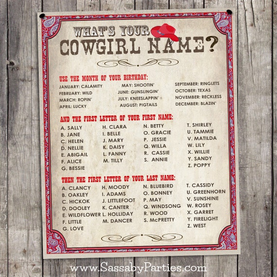 Cowgirl Name Poster RED INSTANT DOWNLOAD What s Etsy Cowgirl Name Poster RED INSTANT DOWNLOAD What s Etsy