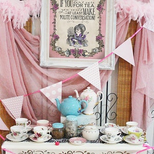 Mad Hatter Tea Party Poster / Pink / INSTANT DOWNLOAD / Alice in ...