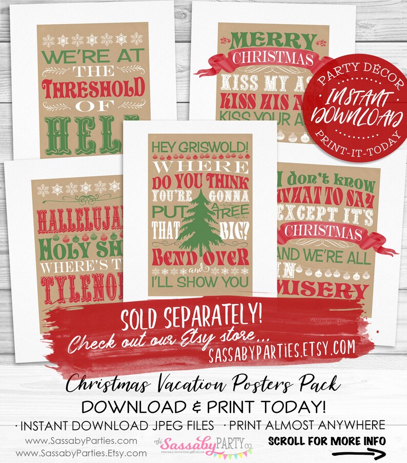 Christmas Vacation Poster INSTANT DOWNLOAD Clark Griswold Quote, Printable, Art Print, Party Decor, Xmas Decoration, Funny, Sign image 5