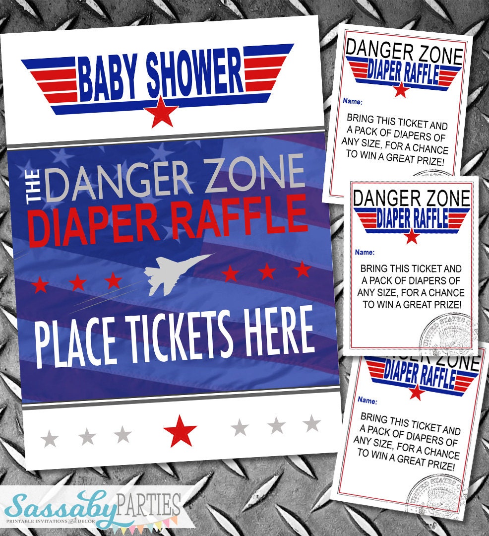 top gun diaper raffle instant download printable fighter etsy