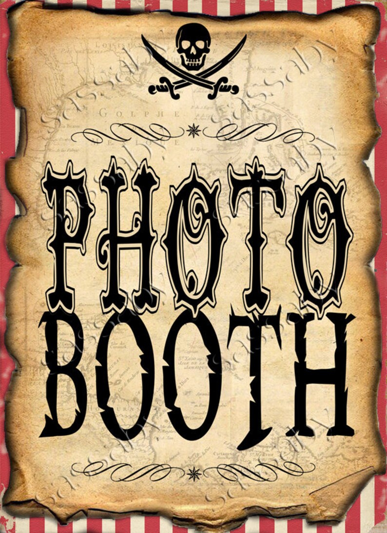 Pirate Party Poster, Photo Booth, Sign, Decorations, Decor, Printable, Birthday Party, Printable, Instant Download, Print At Home, Digital Files