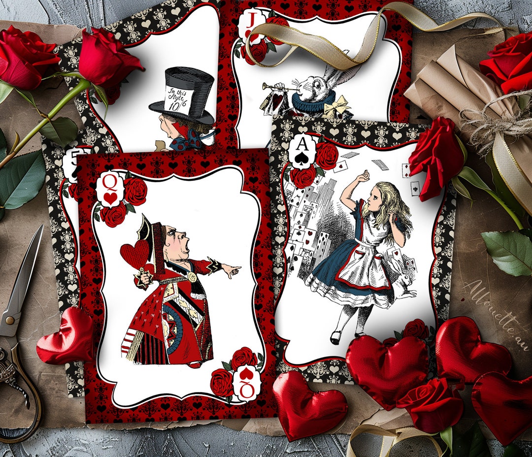 Queen of Hearts Giant Cards INSTANT DOWNLOAD Printable