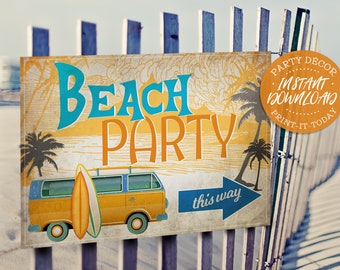 14 Vintage Surf Party Posters/Signs Pack - INSTANT DOWNLOAD - Printable Birthday Beach, Surfer, Pool Summer Decorations, Decor, Wall Art