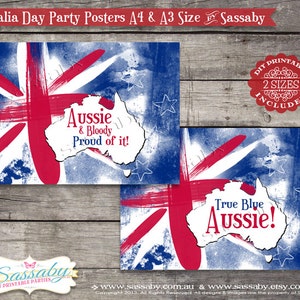 Aussie, Australia Day, Koala, Kangaroo, Flag, BBQ, Outback, True Blue, Printable Birthday Party Decorations, Print Yourself, Instant Download, Sign, Decor, Decoration, Print At Home, Digital Files