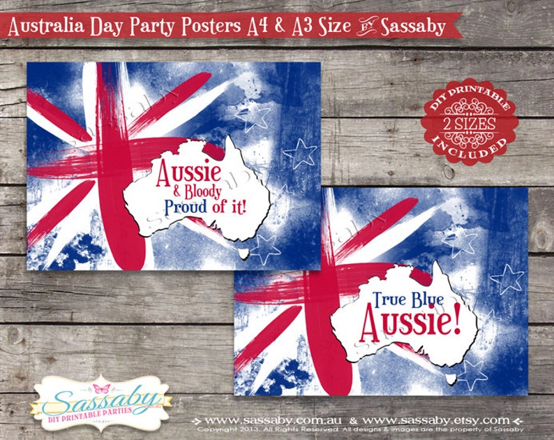 Aussie, Australia Day, Koala, Kangaroo, Flag, BBQ, Outback, True Blue, Printable Birthday Party Decorations, Print Yourself, Instant Download, Sign, Decor, Decoration, Print At Home, Digital Files