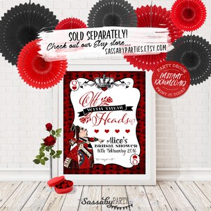 Queen of Hearts Invitation INSTANT DOWNLOAD Partially Editable & Printable Bridal Shower, Baby, Birthday Invite, Alice in Wonderland image 6