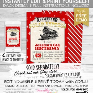 Polar Express Christmas Card - INSTANT DOWNLOAD - Edit & Print, Photo, Picture, Xmas Family Portrait, Printable, Believe, Bell Still Rings image 7