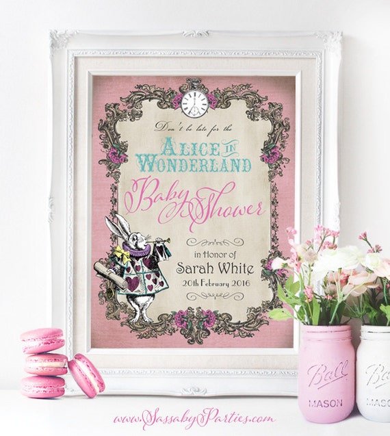 Alice In Wonderland Baby Shower Pastel Party Sign Instant Download Alice In Wonderland Baby Shower Pastel Party Sign Instant Download