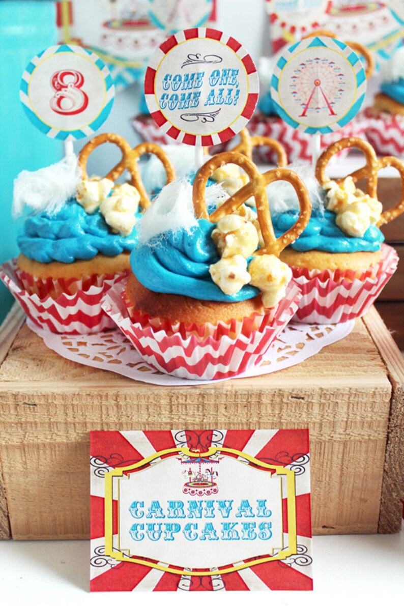 Carnival Circus Party Labels, Food, Candy, Tent Label, Birthday Party Decor, Carousel, Ferris Wheel, Decorations, Edit Yourself, Editable, Stripes, Instant Download, Printable, Print Yourself, Come One Come All