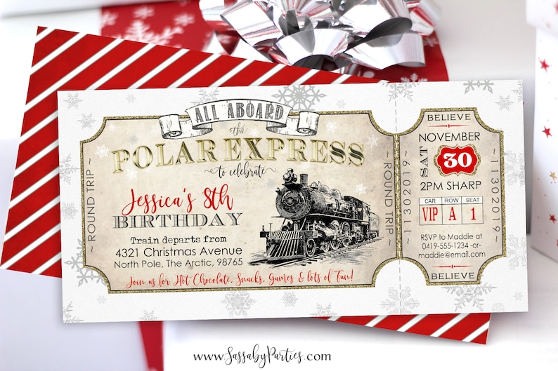 Polar Express Birthday Invitation INSTANT DOWNLOAD | Etsy