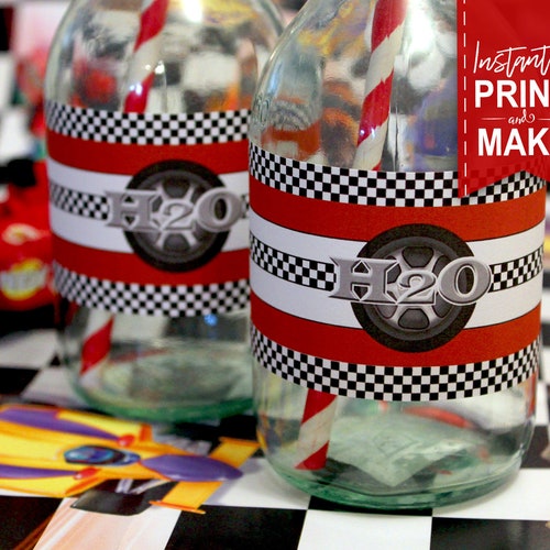 instant-download-checkered-printable-water-bottle-labels-etsy