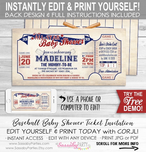 baseball baby shower invitations templates free