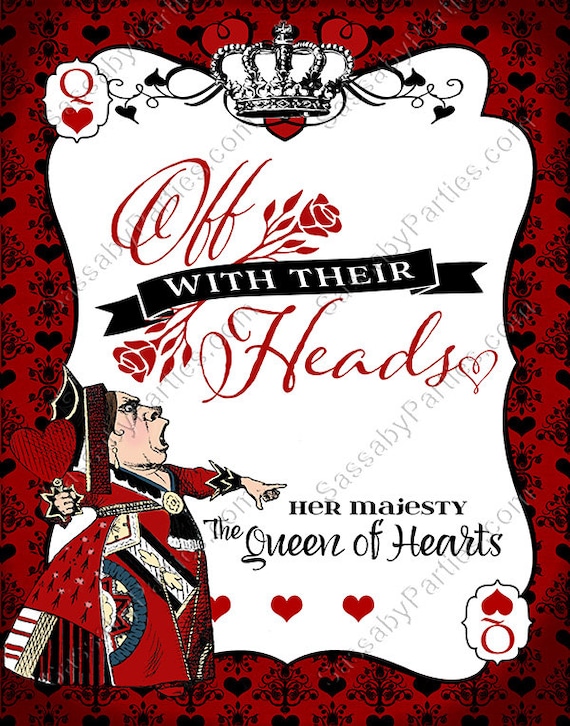 ハートの女王 - 首をはねろ - ポスターサイン - 即時