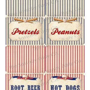 Vintage Baseball Party Etiketten - INSTANT DOWNLOAD - Bearbeitbare & druckbare Geburtstagsfeierdekorationen, Dekor, Essenstisch, Tags, Geschenkkarten Bild 5