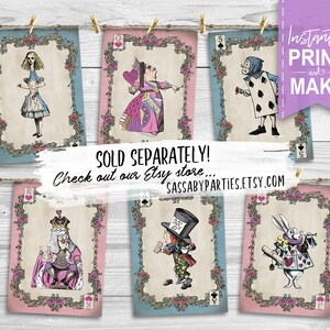 Mad Hatter Tea Party Poster INSTANT DOWNLOAD Bonkers Quote Alice in Wonderland Pastel Birthday Baby Shower Printable Sign Decoration image 9