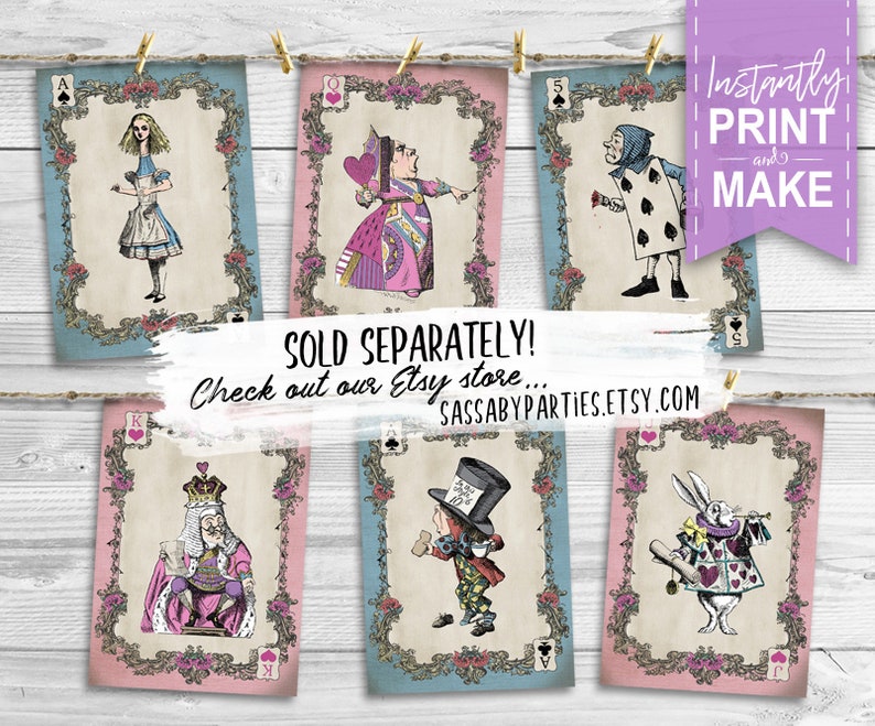 Mad Hatter Tea Party Poster INSTANT DOWNLOAD Bonkers Quote Alice in Wonderland Pastel Birthday Baby Shower Printable Sign Decoration image 9