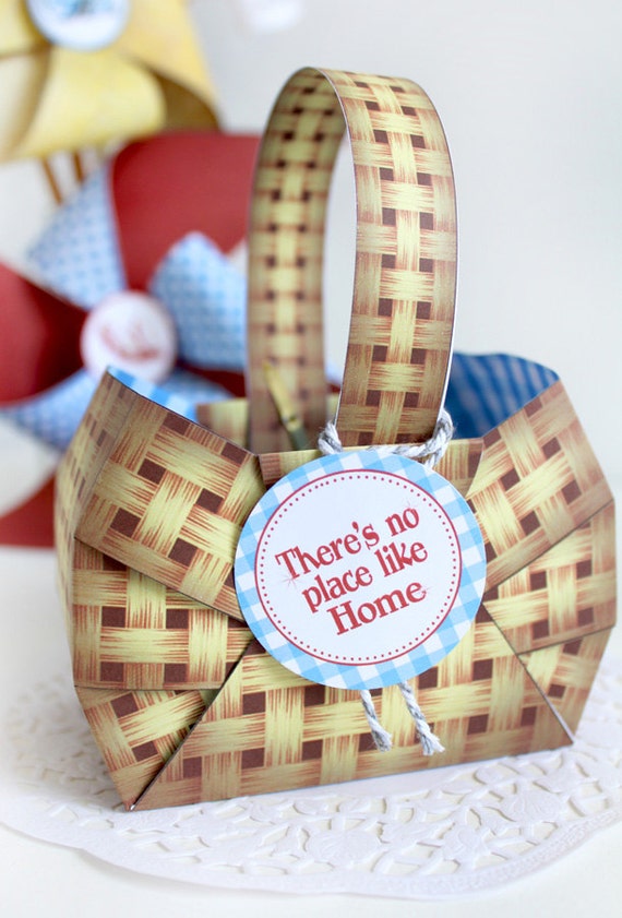 Wizard of Oz Gift Basket - INSTANT DOWNLOAD - Printable Party Gift Box Decoration Template by Sassaby Parties Il_570xn