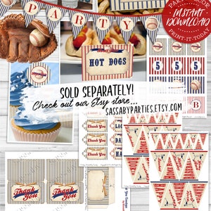 Vintage Baseball Baby Shower Invitation - INSTANT DOWNLOAD - Editable & Printable, All Star Ticket Invite, Ballgame, Print it Yourself image 4