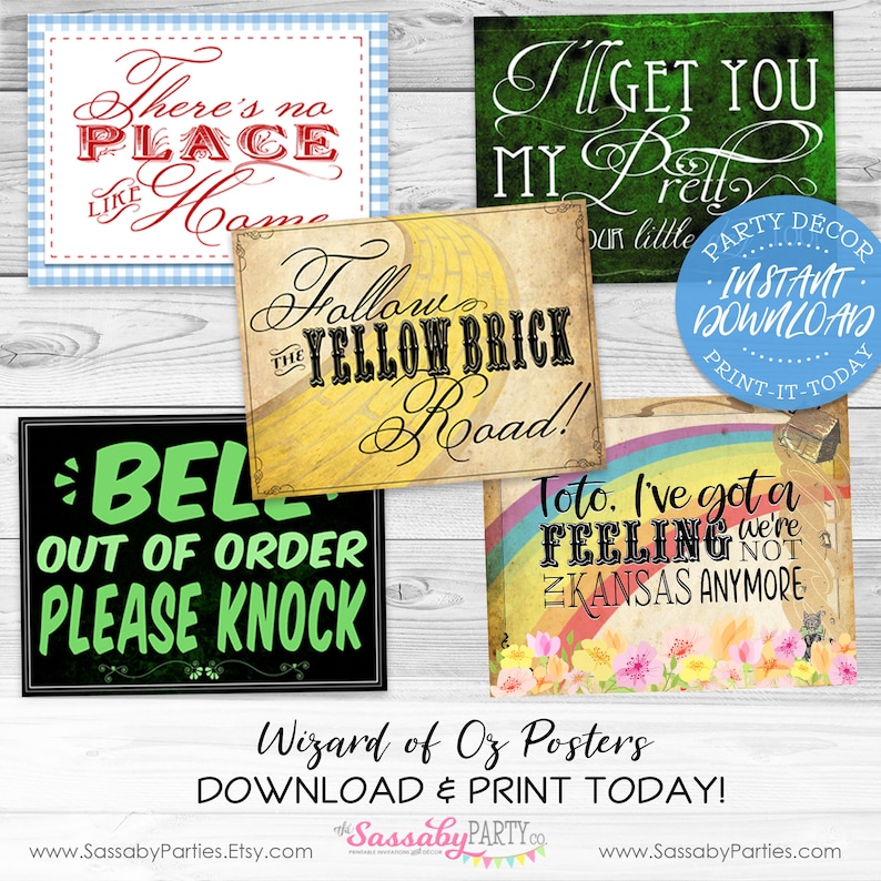 Wizard of Oz Printable Quote Posters/decoration INSTANT | Etsy