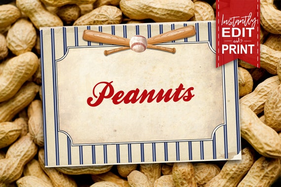 Vintage Baseball Party Labels - INSTANT DOWNLOAD - Editable & Printable Birthday Party Decorations, Decor, Food Table, Tags, Gift Cards Il_570xn