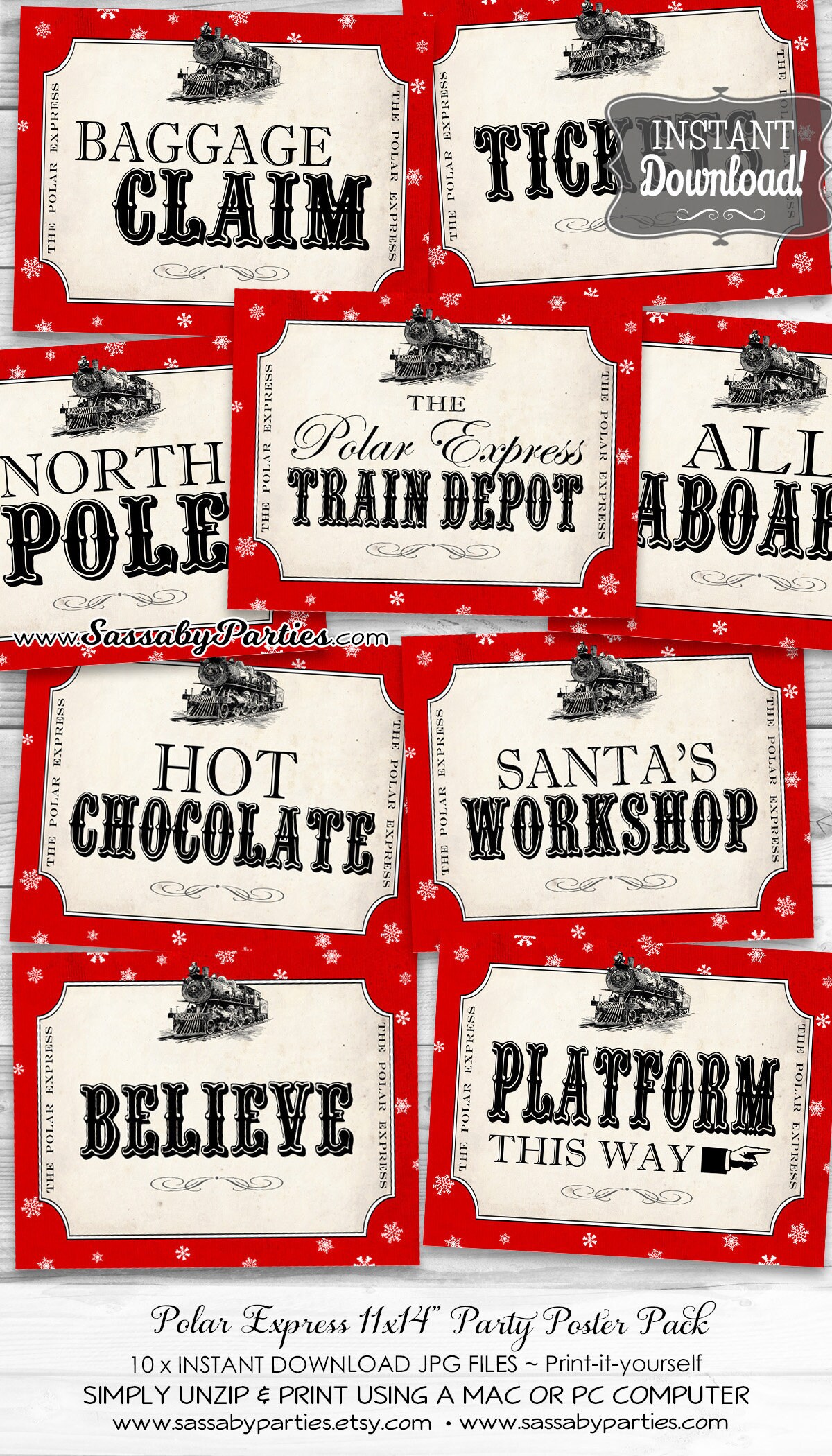 Polar Express Party Signs INSTANT DOWNLOAD Printable Etsy Polar Express Party Signs INSTANT DOWNLOAD Printable Etsy