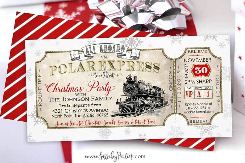 Polar Express Party Invitation INSTANT DOWNLOAD Partially | Etsy