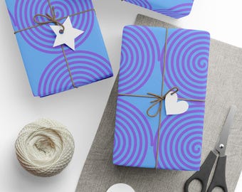 Kosmische Spirale Geschenkpapier | Blau Lila Geschenkverpackung