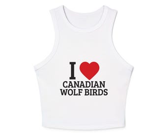 Ich liebe kanadische Wolfsvögel Damen Tank Top | Beheiztes Rivalität Hockey Show Fan Shirt Shane Hollander Ilya Rosanov