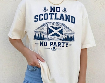 Camiseta con la bandera de las montañas de Escocia, camiseta con paisaje del orgullo escocés, camiseta gráfica de aventura en las Tierras Altas, regalo para aficionados al fútbol de Escocia, camiseta de apoyo al tartán